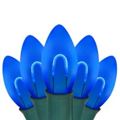 C9 Blue FlexFilament Commercial LED Shatterproof Vintage Christmas String Lights