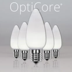 C9 Cool White Smooth OptiCore LED Christmas Light Bulbs LED Bulbs