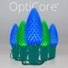 C9 Blue / Green OptiCore Commercial LED Christmas String Lights 2 C9 Blue / Green OptiCore Commercial LED Christmas String Lights -Xmas Lights Store C9 Faceted OptiCore LED Christmas Light Set Blue Green Green Wire Product