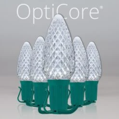 C9 Cool White OptiCore Commercial LED Christmas String Lights