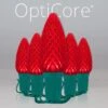 C9 Red OptiCore Commercial LED Christmas String Lights -Xmas Lights Store C9 Faceted OptiCore LED Christmas Light Set Red Green Wire Product