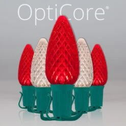 C9 Red / Warm White OptiCore Commercial LED Christmas String Lights