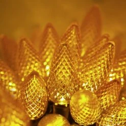 Commercial Gold C9 LED Christmas Lights 25 Lights, 25 Feet -Xmas Lights Store C9 Gold LED Christmas Spirit Lights