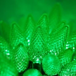Commercial Green C9 LED Christmas Lights 25 Lights, 25 Feet -Xmas Lights Store C9 Green LED Christmas Spirit Lights 4255