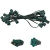 25' C9 Commercial Light Stringer, SPT1 Green Wire, 12" Spacing -Xmas Lights Store C9 Green Wire Light String 25 Foot 7783