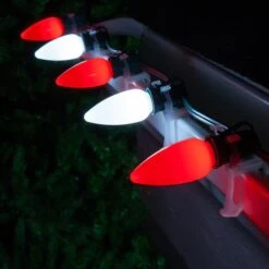 C9 Cool White / Red Smooth OptiCore Commercial LED Christmas String Lights 17 C9 Cool White / Red Smooth OptiCore Commercial LED Christmas String Lights -Xmas Lights Store C9 LED Red CW Smooth Green Wire 5878 OptiCore