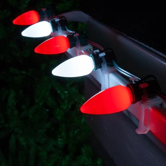C9 Cool White / Red Smooth OptiCore Commercial LED Christmas String Lights 10 C9 Cool White / Red Smooth OptiCore Commercial LED Christmas String Lights - Image 8