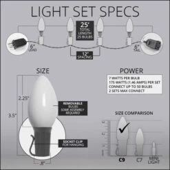 25 C9 White Christmas Lights -Xmas Lights Store C9 Opaque Incan Lights Set Dims