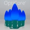 C9 Blue Smooth OptiCore Commercial LED Christmas String Lights -Xmas Lights Store C9 Smooth OptiCore LED Christmas Light Set Blue Green Wire Product