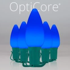 C9 Blue Smooth OptiCore Commercial LED Christmas String Lights
