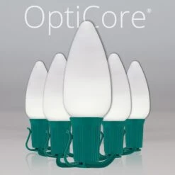 C9 Cool White Smooth OptiCore Commercial LED Christmas String Lights