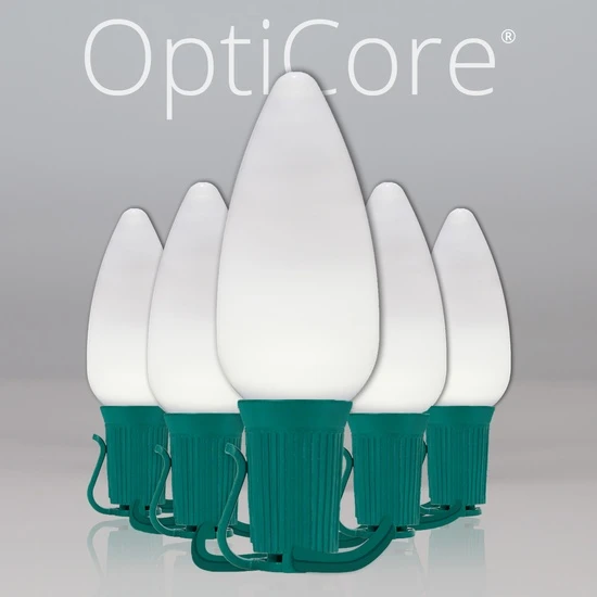 C9 Cool White Smooth OptiCore Commercial LED Christmas String Lights 3 C9 Cool White Smooth OptiCore Commercial LED Christmas String Lights