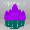 C9 Purple Smooth OptiCore Commercial LED Christmas String Lights -Xmas Lights Store C9 Smooth OptiCore LED Christmas Light Set Purple Green Wire Product