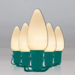 C9 Warm White Smooth OptiCore Commercial LED Christmas String Lights 19 C9 Warm White Smooth OptiCore Commercial LED Christmas String Lights -Xmas Lights Store C9 Smooth OptiCore LED Christmas Light Set Warm White Green Wire Feed