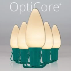 C9 Warm White Smooth OptiCore Commercial LED Christmas String Lights