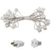 25' C9 Commercial Light Stringer, SPT1 White Wire, 12" Spacing -Xmas Lights Store C9 White Wire Light String 25 Foot 7782