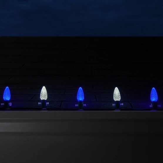 C9 Blue / Cool White OptiCore Commercial LED Christmas String Lights - Image 6