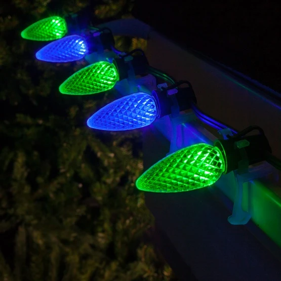 C9 Blue / Green OptiCore Commercial LED Christmas String Lights - Image 2