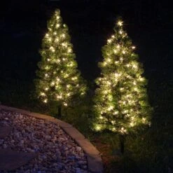 2' Walkway Pre-Lit Winchester Fir Tree, 50 Clear Lamps -Xmas Lights Store Clear Walkway Trees 2ft 9935