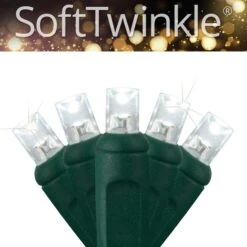 5mm Cool White SoftTwinkle LED Christmas Lights 50 Lights, 17 Feet