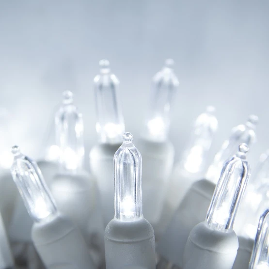 T5 Cool White LED Christmas Tree Lights, White Wire 4 T5 Cool White LED Christmas Tree Lights, White Wire - Image 2