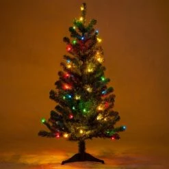 3' Douglas Fir Tabletop Christmas Tree, 50 Multicolored Lamps