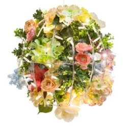 Warm White LED, Commercial Mega Sphere Christmas Light Ball, Fold Flat -Xmas Lights Store Floral Botanical Flower White BG 5233 cropped