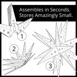 Aurora Superstar TM LED Fold-Flat White Moravian Star Light, Outdoor Rated -Xmas Lights Store Fold Flat Moravian Star Light Instructions