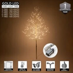 Gold Fairy Light LED Tree -Xmas Lights Store Gold Fairy Light Tree Features