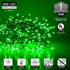 Green LED Fairy Garland Lights, Green Wire -Xmas Lights Store Green LED Fairy Garland Lights Features