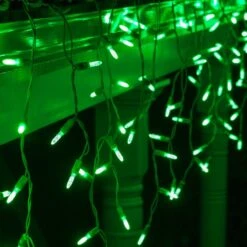 M5 Green Halloween LED Icicle Lights 7 Ft. Lighted Length, 70 Lights -Xmas Lights Store Green M5 LED Icicle Lights spirit