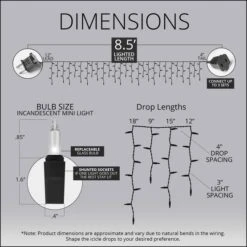 Orange, Purple Halloween Icicle Lights, Black Wire 8.5 Ft. Lighted Length, 150 Lights 13 Orange, Purple Halloween Icicle Lights, Black Wire 8.5 Ft. Lighted Length, 150 Lights -Xmas Lights Store INCAN icicle lights 8 5ft mini lights