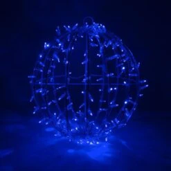 Blue LED, Commercial Mega Sphere Christmas Light Ball, Fold Flat