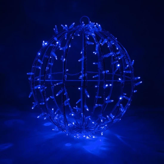 Blue LED, Commercial Mega Sphere Christmas Light Ball, Fold Flat 3 Blue LED, Commercial Mega Sphere Christmas Light Ball, Fold Flat
