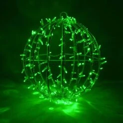 Green LED, Commercial Mega Sphere Christmas Light Ball, Fold Flat
