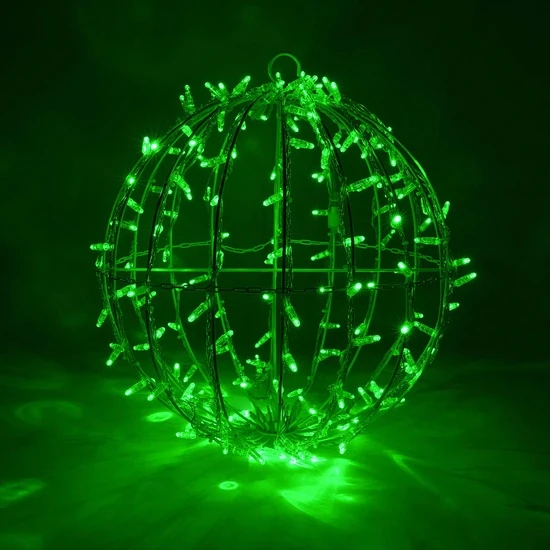 Green LED, Commercial Mega Sphere Christmas Light Ball, Fold Flat 3 Green LED, Commercial Mega Sphere Christmas Light Ball, Fold Flat