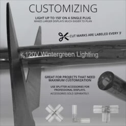 150' Orange LED Rope Light, 2 Wire 1/2", 120 Volt -Xmas Lights Store Info Customizations LED Rope Light 150ft 1