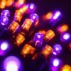 5mm LED Wide Angle Purple, Orange Prelamped Halloween Light Set, Black Wire 70 Lights, 24 Feet -Xmas Lights Store LED 5MM Purple Orange Halloween Lights on Black Wire 1353