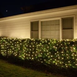 5mm Warm White LED Net Lights, Green Wire 100 Lights, 4' X 6' Net -Xmas Lights Store LED 5MM WW Net Lights 0644