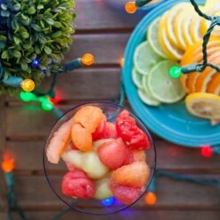 G12 Multi Color LED String Lights 70 Lights, 24 Feet -Xmas Lights Store LED G12 Multicolor Party Lights Green Wire 7892