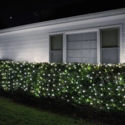 5mm Cool White LED Net Lights, Green Wire 100 Lights, 4' X 6' Net -Xmas Lights Store LED M5 CW Net Lights 0644