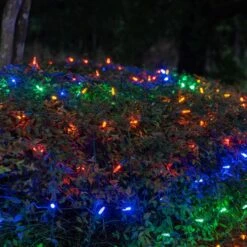 M5 Multicolor LED Net Lights, Green Wire 100 Lights, 4' X 6' Net 13 M5 Multicolor LED Net Lights, Green Wire 100 Lights, 4' X 6' Net -Xmas Lights Store LED M5 Multi Net Lights Night 05155