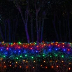 M5 Multicolor LED Net Lights, Green Wire 100 Lights, 4' X 6' Net 15 M5 Multicolor LED Net Lights, Green Wire 100 Lights, 4' X 6' Net -Xmas Lights Store LED M5 Multi Net Lights Night 05163a