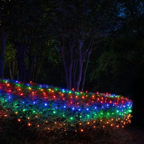 M5 Multicolor LED Net Lights, Green Wire 100 Lights, 4' X 6' Net 4 M5 Multicolor LED Net Lights, Green Wire 100 Lights, 4' X 6' Net - Image 2