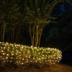 M5 Warm White LED Net Lights, Green Wire 100 Lights, 4' X 6' Net -Xmas Lights Store LED M5 WW Net Lights Night 05152