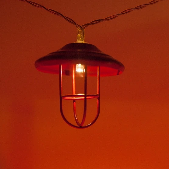 LED Red Lantern String Lights, 10 Warm White Lights 4 LED Red Lantern String Lights, 10 Warm White Lights - Image 2