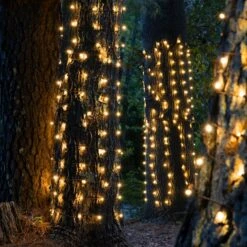5mm Warm White LED Tree Wrap Lights, Brown Wire 100 Lights, 2' X 6' Net -Xmas Lights Store LED Warm White 5MM Brown Wire Trunk Wrap 02