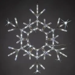 LED Folding Snowflake Decoration, Cool White Twinkle Lights 36 In, 105 Lights