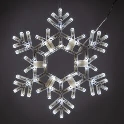 LED Folding Snowflake, Cool White Lights 20 In, 70 Lights