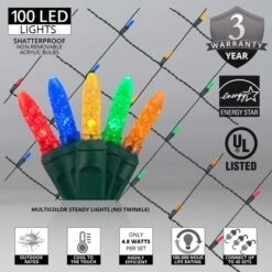 M5 Multicolor LED Net Lights, Green Wire 100 Lights, 4' X 6' Net 11 M5 Multicolor LED Net Lights, Green Wire 100 Lights, 4' X 6' Net -Xmas Lights Store M5 4x6 Net Multicolor BadgeSpecs